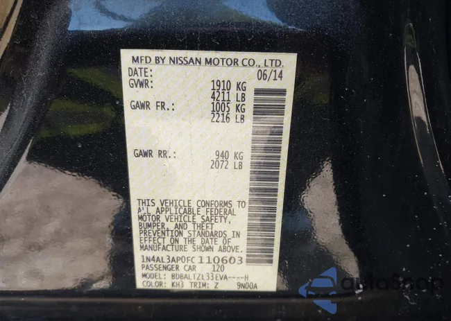 1N4AL3AP0FC110603: 44280993