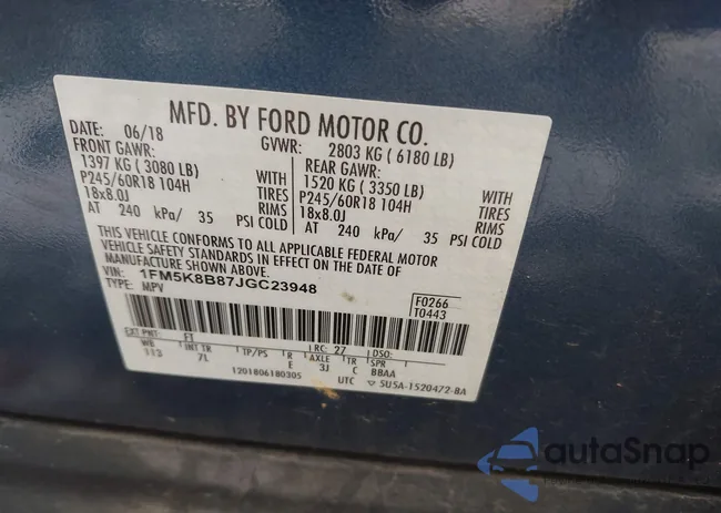 1FM5K8B87JGC23948: 44282250