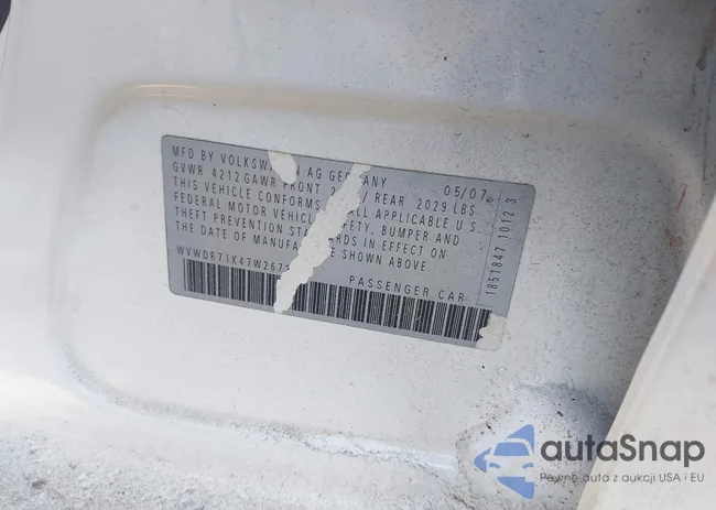 WVWDR71K47W267309: 44282371