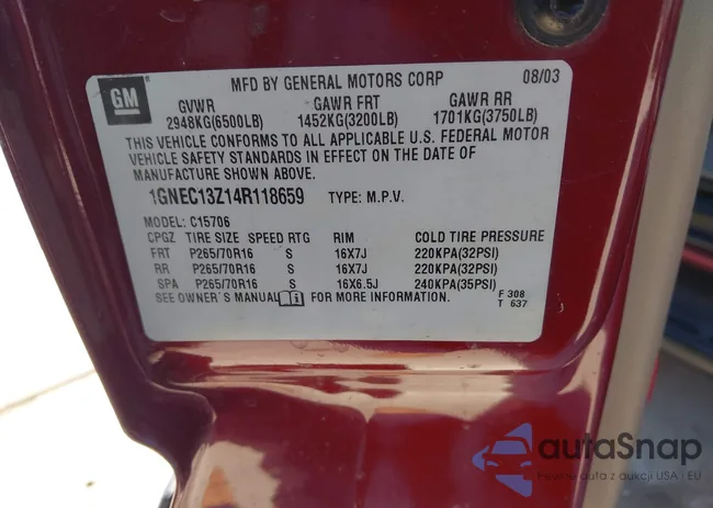 1GNEC13Z14R118659: 44282468