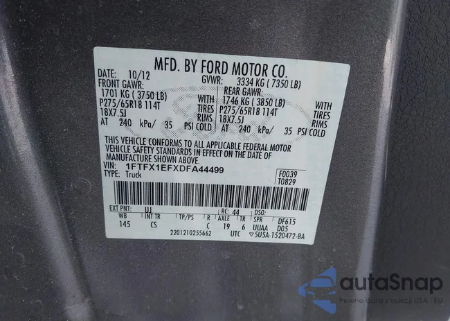 1FTFX1EFXDFA44499: 44282631