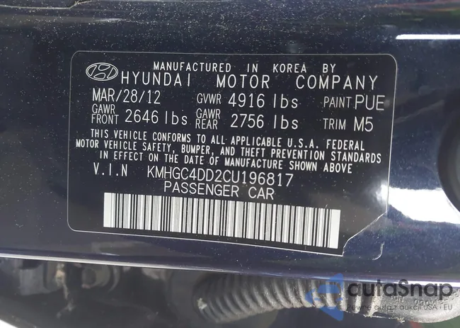 KMHGC4DD2CU196817: 44281687