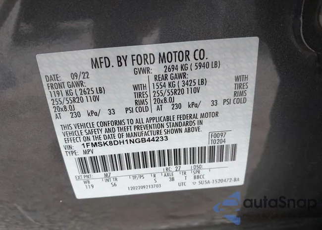 1FMSK8DH1NGB44233: 44281788