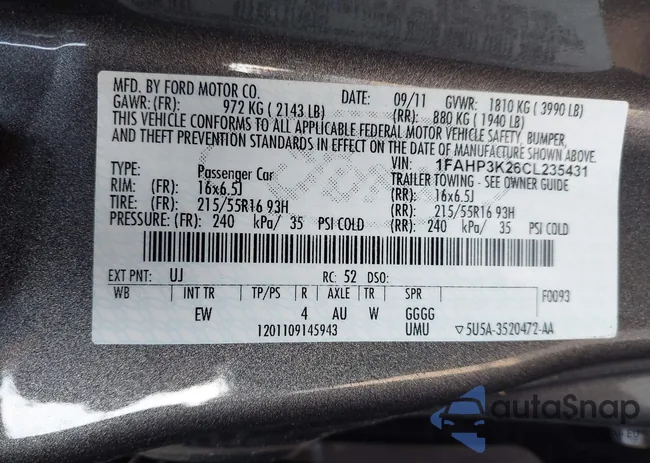 1FAHP3K26CL235431: 44281824