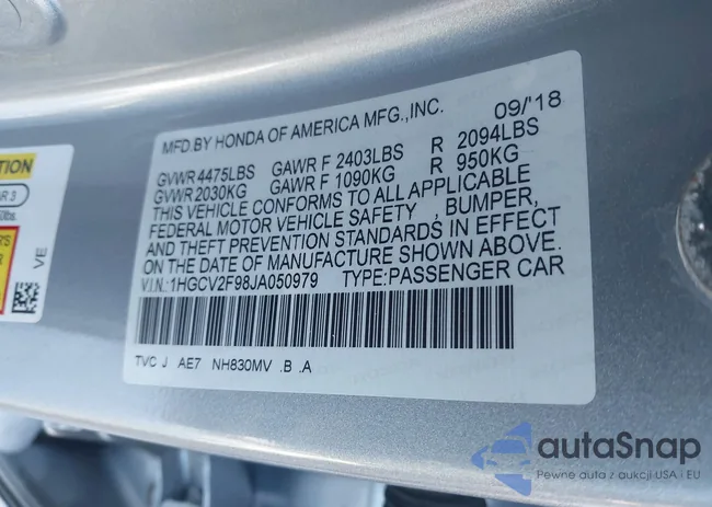 1HGCV2F98JA050979: 44281967