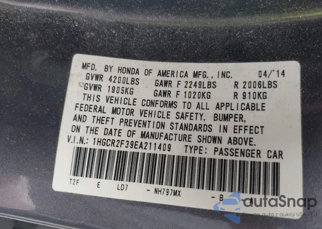 1HGCR2F39EA211409: 44282053