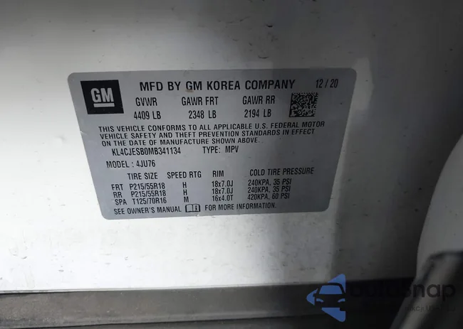 KL4CJESB0MB341134: 44283114