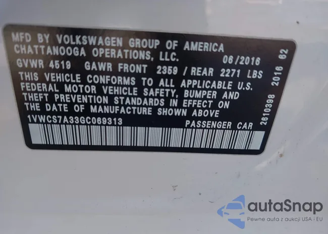 1VWCS7A33GC069313: 44283187