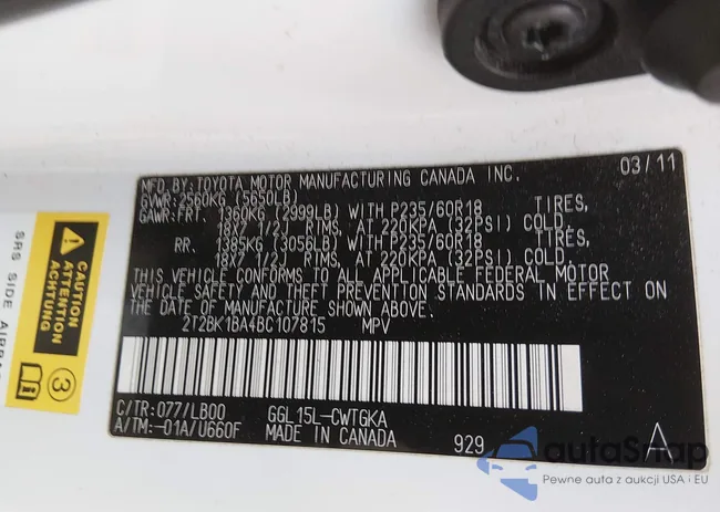 2T2BK1BA4BC107815: 44283239