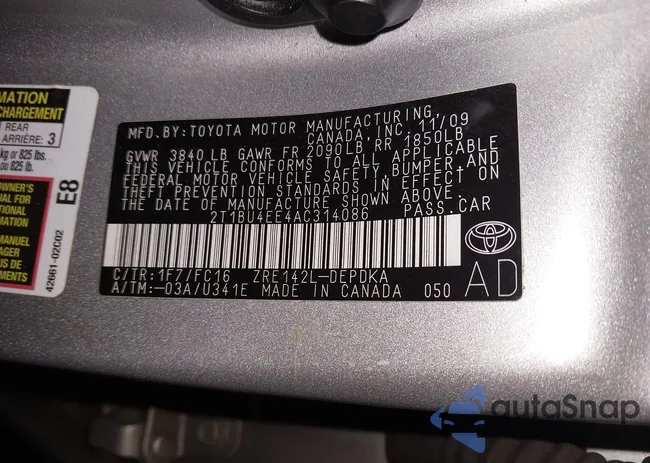 2T1BU4EE4AC314086: 44283324