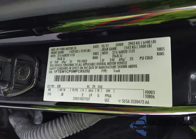 1FTEW1CP5MFC85252: 44283360