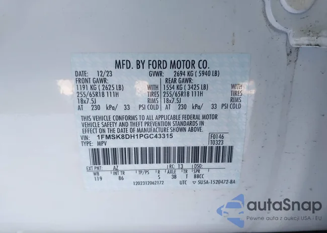 1FMSK8DH1PGC43315: 44283527