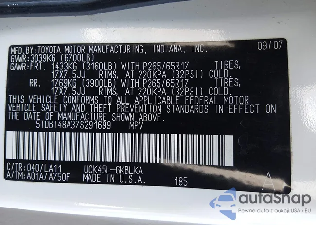 5TDBT48A37S291699: 44283631