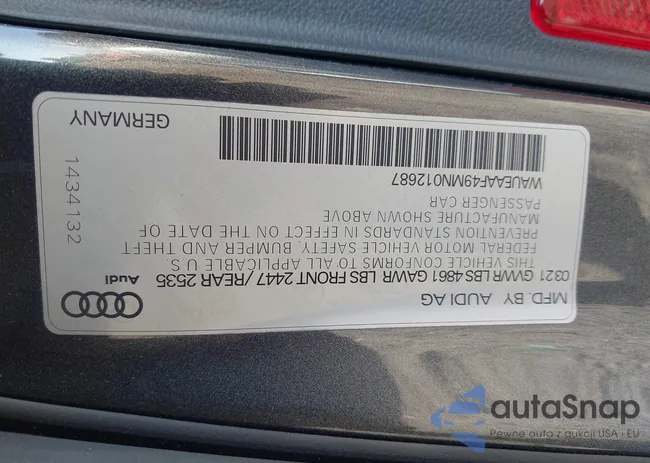 WAUEAAF49MN012687: 44282765