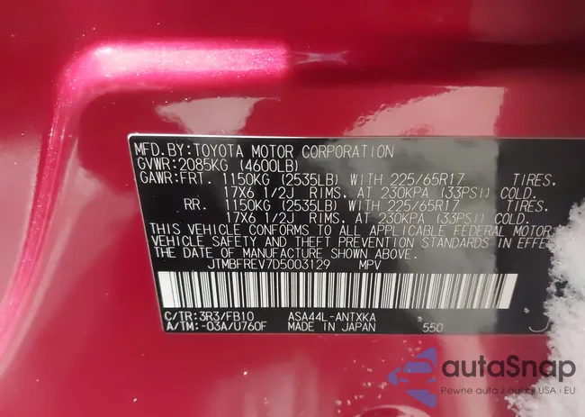 JTMBFREV7D5003129: 44282795