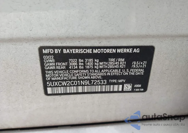 5UXCW2C01N9L72533: 44282847