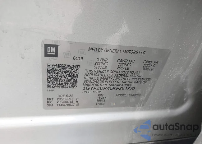 1GYFZDR45KF204770: 44282982