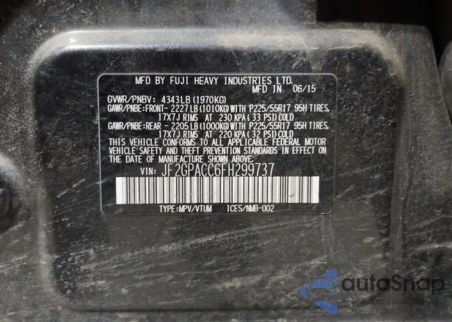 JF2GPACC6FH299737: 44284101