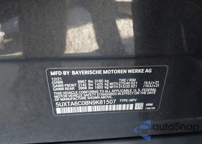 5UXTA6C08N9K81507: 44284282