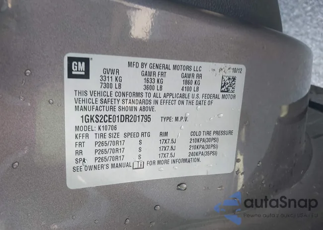 1GKS2CE01DR201795: 44284369