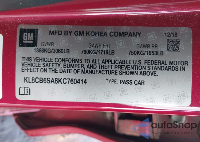 KL8CB6SA8KC760414: 44284420