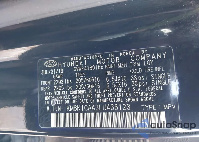 KM8K1CAA3LU436123: 44284476