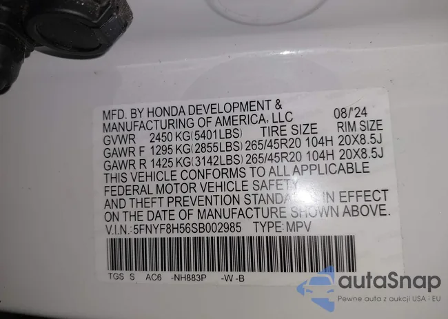 5FNYF8H56SB002985: 44284575