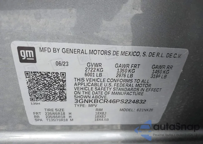 3GNKBCR46PS224832: 44284635