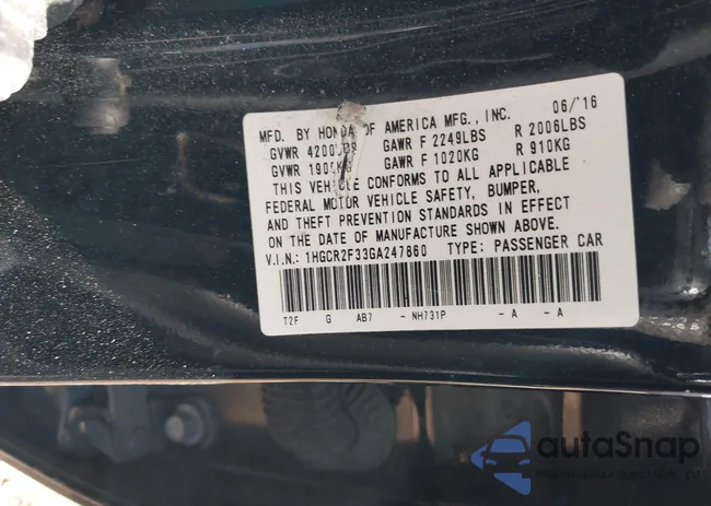 1HGCR2F33GA247860: 44284661