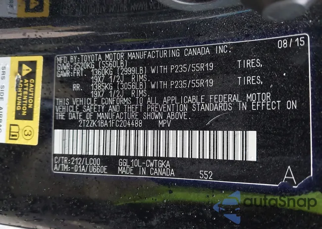 2T2ZK1BA1FC204488: 44283677