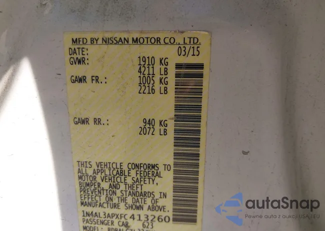 1N4AL3APXFC413260: 44283683