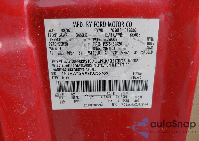 1FTPW12VX7KC56785: 44283703