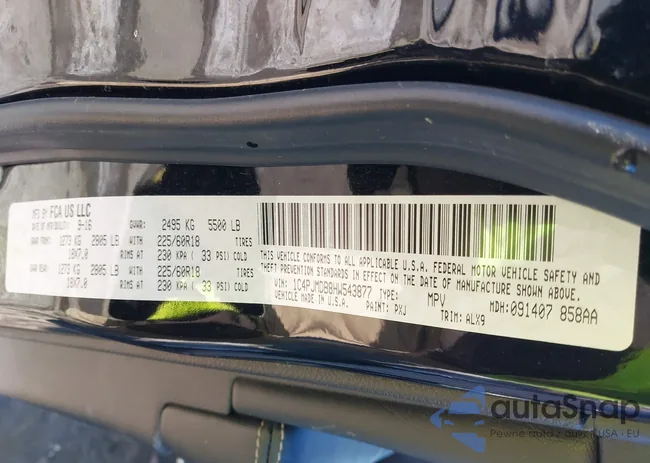 1C4PJMDB8HW543877: 44283711