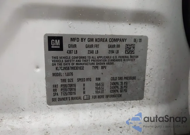 KL7CJNSB7MB301832: 44283837