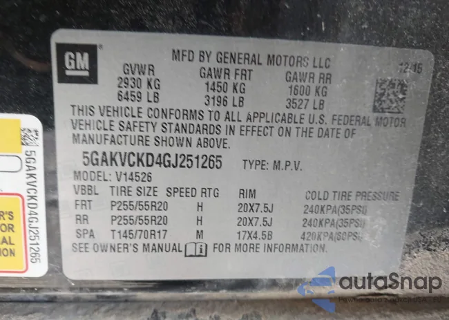 5GAKVCKD4GJ251265: 44284047