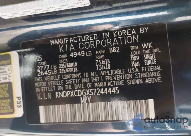 KNDPXCDGXS7244445: 44285078