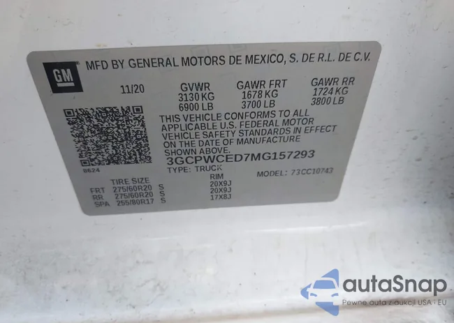 3GCPWCED7MG157293: 44285083