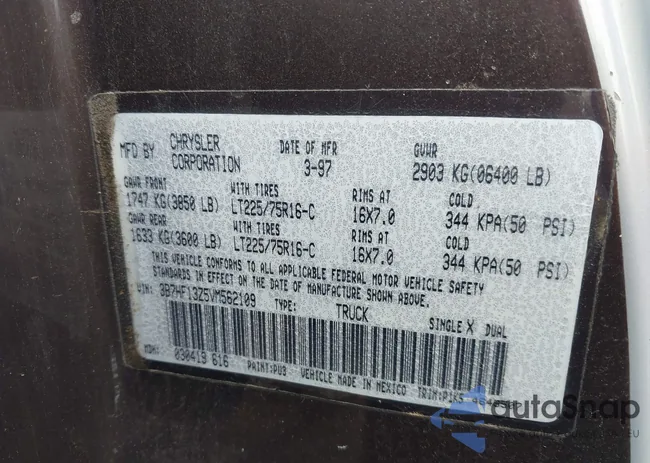 3B7HF13Z5VM562109: 44285102