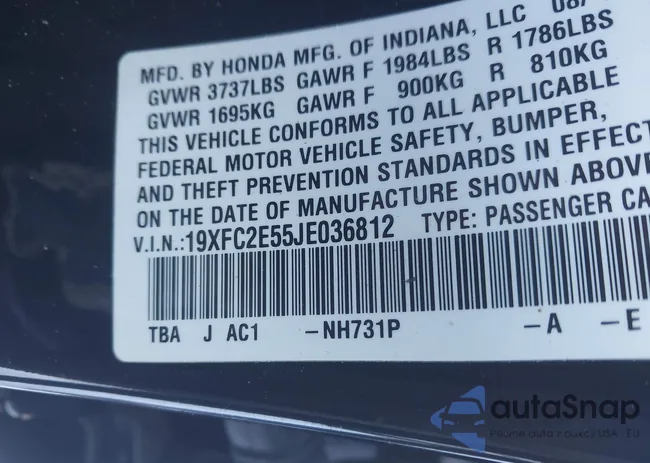 19XFC2E55JE036812: 44285105