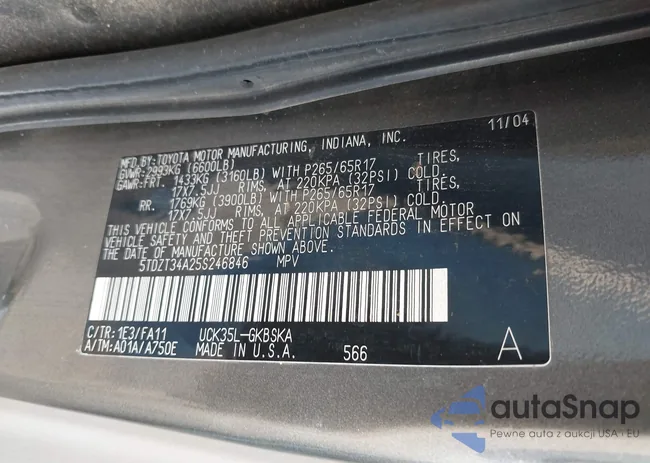 5TDZT34A25S246846: 44285138