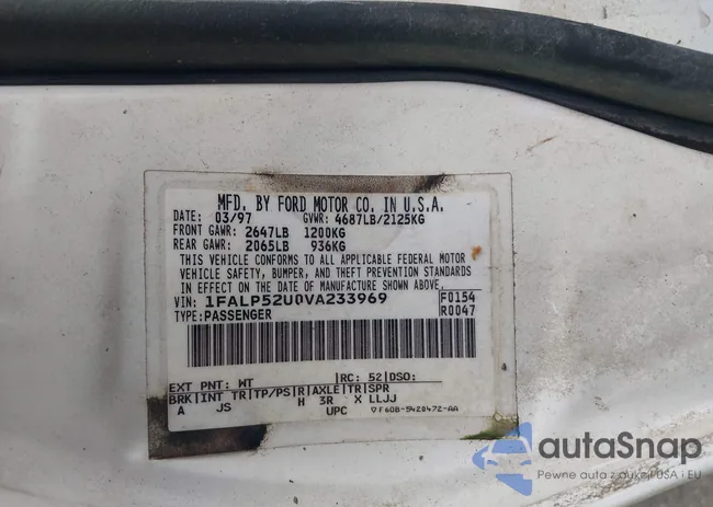 1FALP52U0VA233969: 44285177