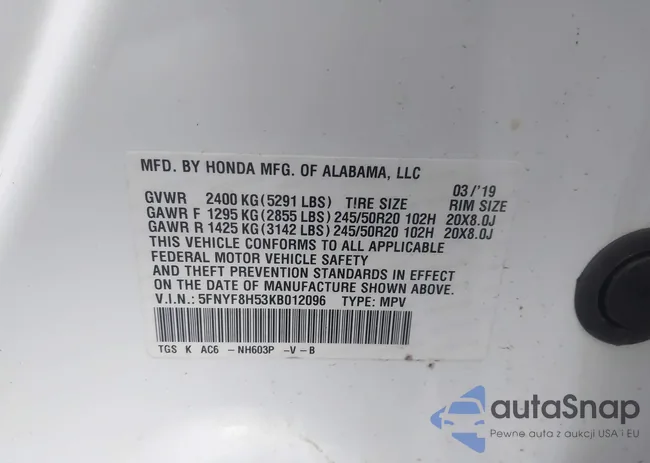 5FNYF8H53KB012096: 44285178