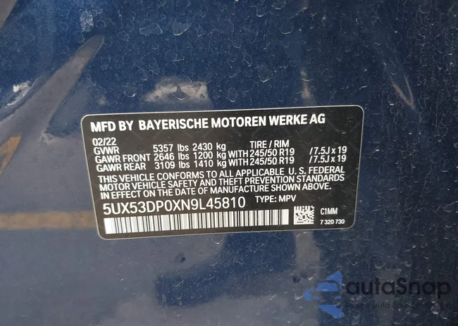 5UX53DP0XN9L45810: 44285186