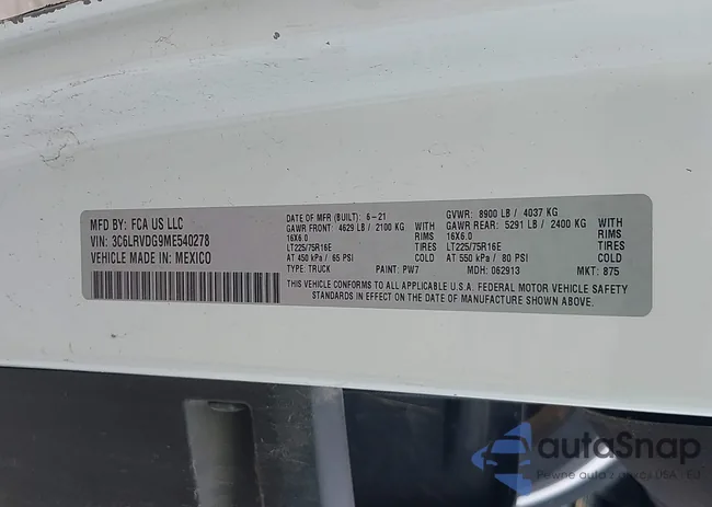 3C6LRVDG9ME540278: 44285201