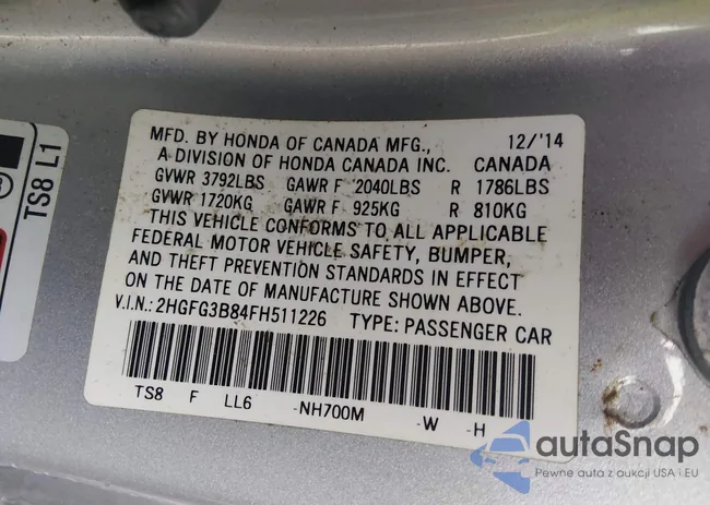 2HGFG3B84FH511226: 44285272