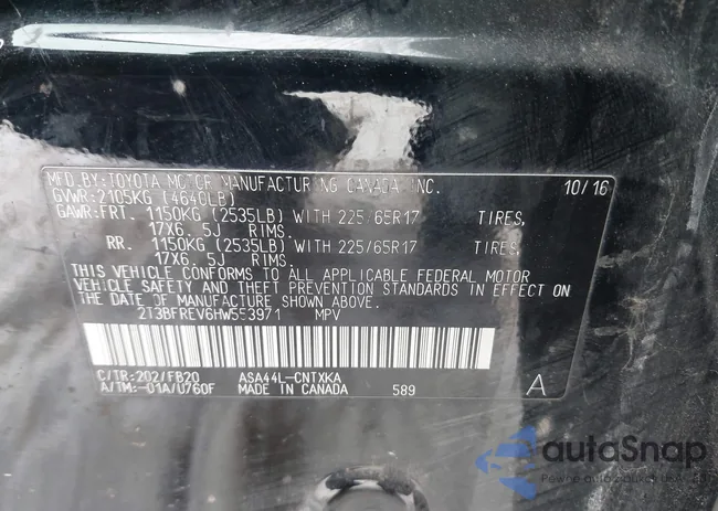 2T3BFREV6HW553971: 44285280