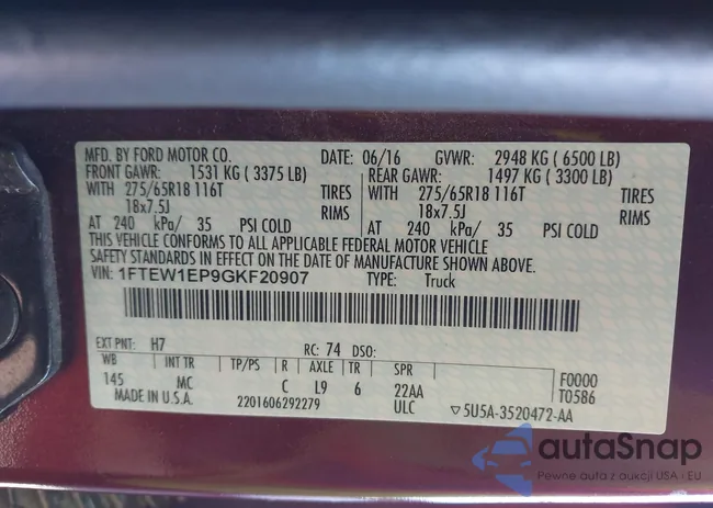 1FTEW1EP9GKF20907: 44285285