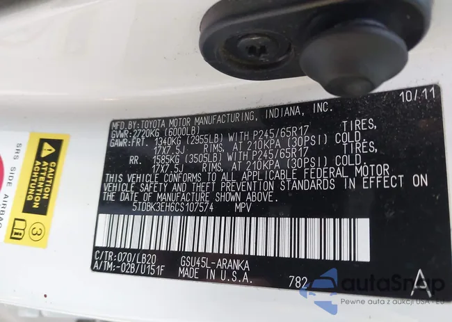 5TDBK3EH6CS107574: 44285299