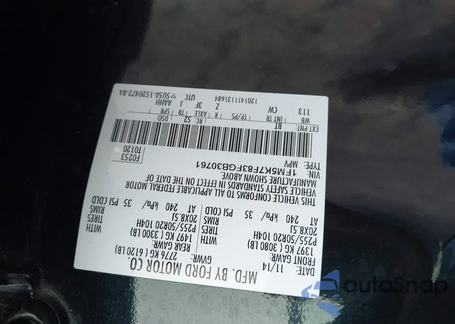 1FM5K7F83FGB30761: 44285300