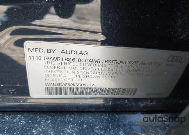 WAU8DAF89KN009132: 44285307